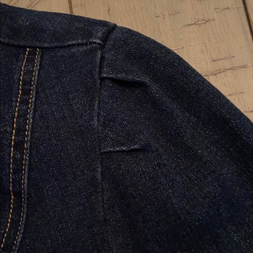 J/M Sportswear by Cato Dark Wash Open Front Denim Jacket Blazer M New - Picture 9 of 11
